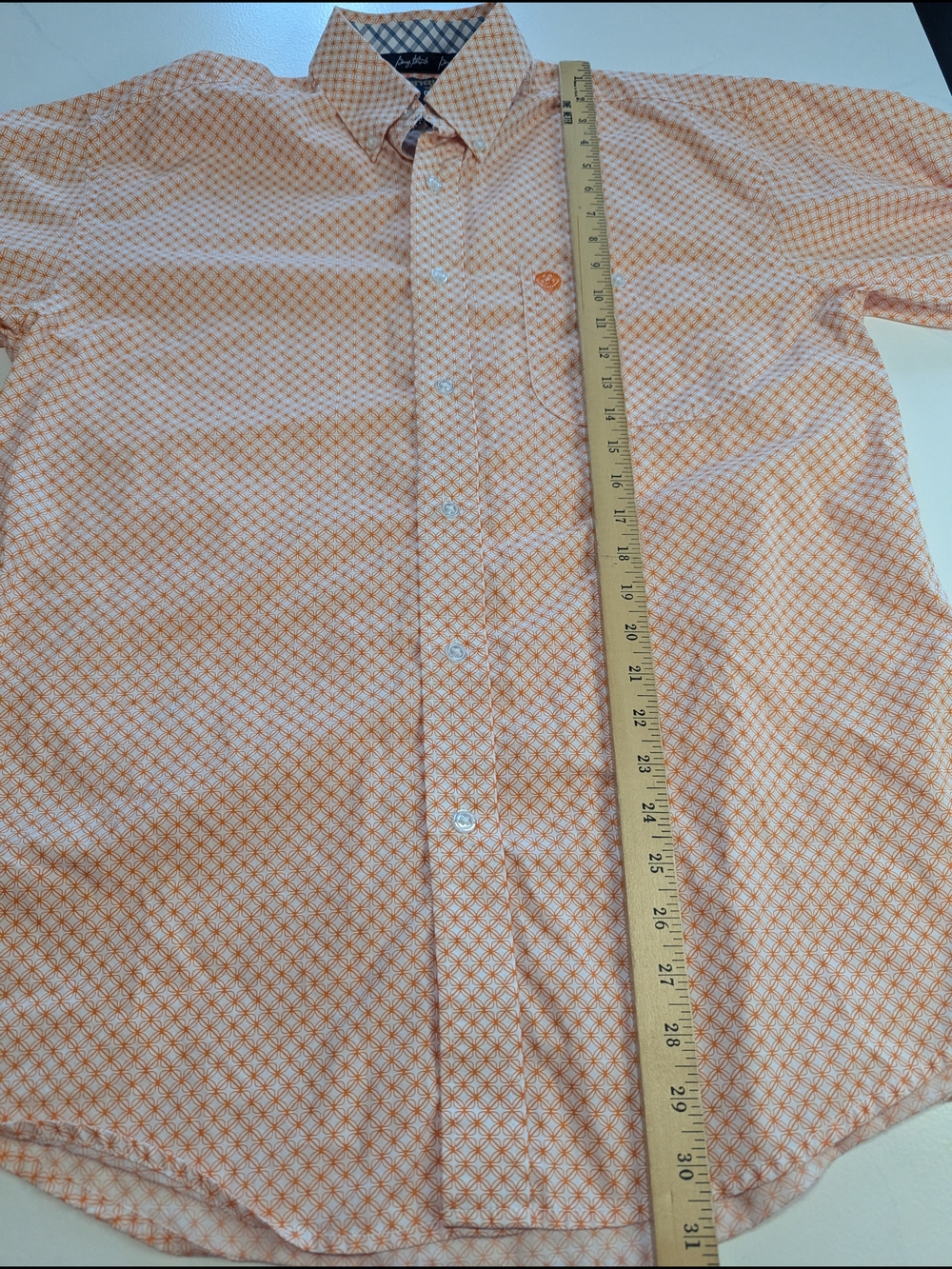 Wrangler George Strait Collection Shirt  Button Up Western Orange/White Men's M - Picture 9 of 11